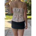 thumbnail image 4 of Women Floral/Plaid Print Cami Top Y2k Spaghetti Strap Lace Grunge Button Down Tie Back Tank Top, 4 of 6