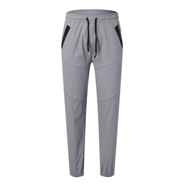 VBARHMQRT Men's Sweatpants with Pockets Mens Casual Mid Waist Pants Sports Drawstring Pants with Zipper Pockets