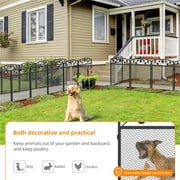 5pcs Panel Metal Garden Fence Tall Pet Dog Playpens Edging Fencing with Lockable Gate, 23.6x43.3inch