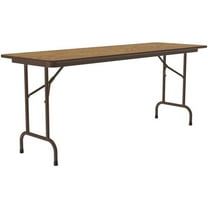 UrbanPro 24"W x 60"D Metal & Wood Folding Table in Medium Oak/Wishbone
