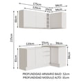 thumbnail image 2 of Cocina Integral Completa Esquinera 269cm Madesa 01 Blanco, 2 of 8