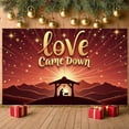thumbnail image 2 of Golden Letters Christmas Banner Red Background Nativity Banner Starry Sky Cross Design Religious Banner for Church Events Christmas Parties Religious Ceremonies, 2 of 9