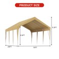 thumbnail image 2 of Abri d'Auto Robuste, 10 x 20 Pi à 13 x 20 Pi Portable, Imperméable, Résistant aux Intempéries, Protection UV, Remise de Rangement Extérieure pour Voitures et Bateaux, 2 of 8