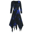thumbnail image 2 of Women's Vintage Gothic Dresses Long Sleeve Lace Up Irregular Hem Dress Tie Dye Midi Dress Victorian Steampunk Dress, 2 of 2