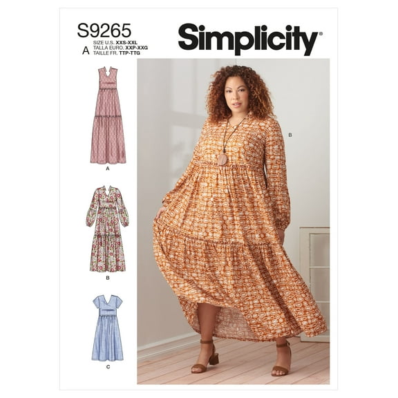 Simplicity Patterns XXS-XS-S-M-L-XL-XXL