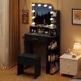 thumbnail image 5 of Pipleo Vanity Set with Lighted Mirror, Modern Makeup Vanity Desk with Drawers for Women, 1 Piece, 5 of 11
