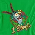 thumbnail image 2 of Spongebob Squarepants I Sleigh, Plankton Christmas Wreath Unisex Adult T Shirt, 2 of 5