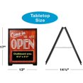 thumbnail image 3 of A-Frame Open/Closed Sign w Chalkboard Rustic Easy to Mount Informative Business Store Restaurant Bar Double Sided, 3 of 4