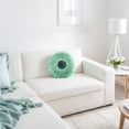thumbnail image 2 of JWH Fresh Mint Green Velvet Flower Pillow Premium Round Velvet Decorative Pillow 14inch Round Accent Cushion, 2 of 10
