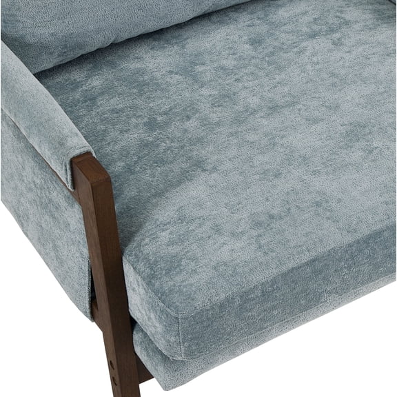 Accent Chairs Kelly Mid-Century Modern Velvet Accent Armchair, Blue,Leather Accent Chairs