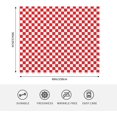 thumbnail image 3 of Blanket with Checkerboard Grid, Red Throw Blanket, Funny Mothers Fahers Day Birthday Gifts, Soft Warm Lightweight Micro Checker Flannel Blankets for Chair Car Camping 60X50Inch, 3 of 6