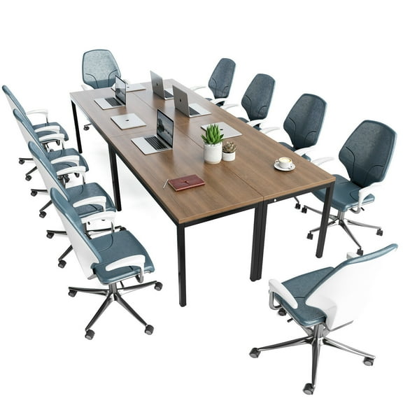 Gymax Set of 4 55'' Conference Table Office Computer Study Desk Metal Base Meeting Room