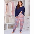 thumbnail image 3 of Conjunto de pijama Love Print de manga larga para mujer, 3 of 7