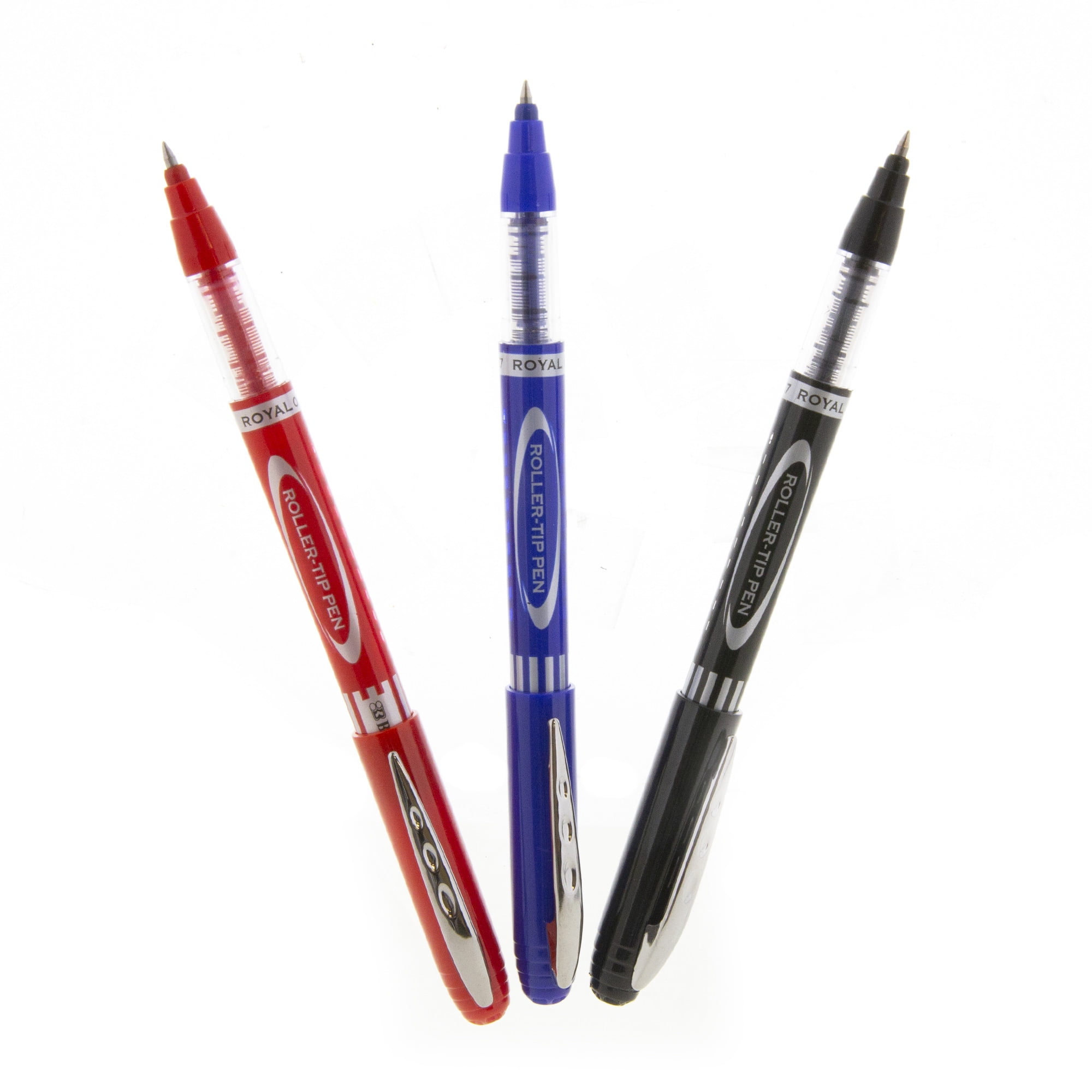 BAZIC Royal Red Color Rollerball Pen 0.7mm w/ Regulator, (3/Pack), 1-Pack