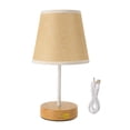 thumbnail image 2 of LED Desk Lamp, Linen Fabric Shade USB Rechargeable 1600mAh Battery 280 Luminous Bedside Table Lamp  for Bedroom for Working, 2 of 7
