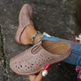 thumbnail image 4 of Mules Sandals for Women Thick Sot Sole Retro Hollow out Slip on Slides Casual Lightweight Nonslip Orthopedic Walking Shoes Pink Size 7.5, 4 of 7