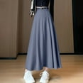 thumbnail image 7 of Abomasnow Maxi Skirts for Women Hight Wasited A Line Pleated Long Skirts with Belted Fall Winter Skirts S-XL, 7 of 7