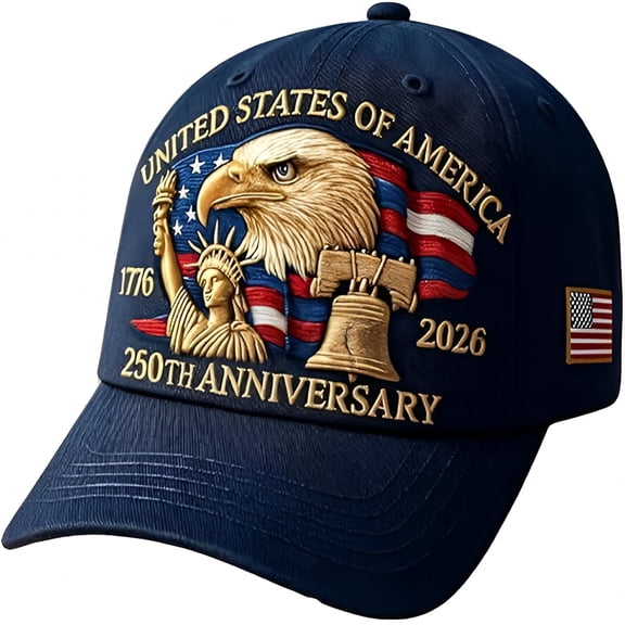 TELOLY 2026 New 250 Anniversary Usa Hat – United States 250Th Anniversary Adjustable Patriotic Baseball Cap, Commemorative American Heritage Cyan