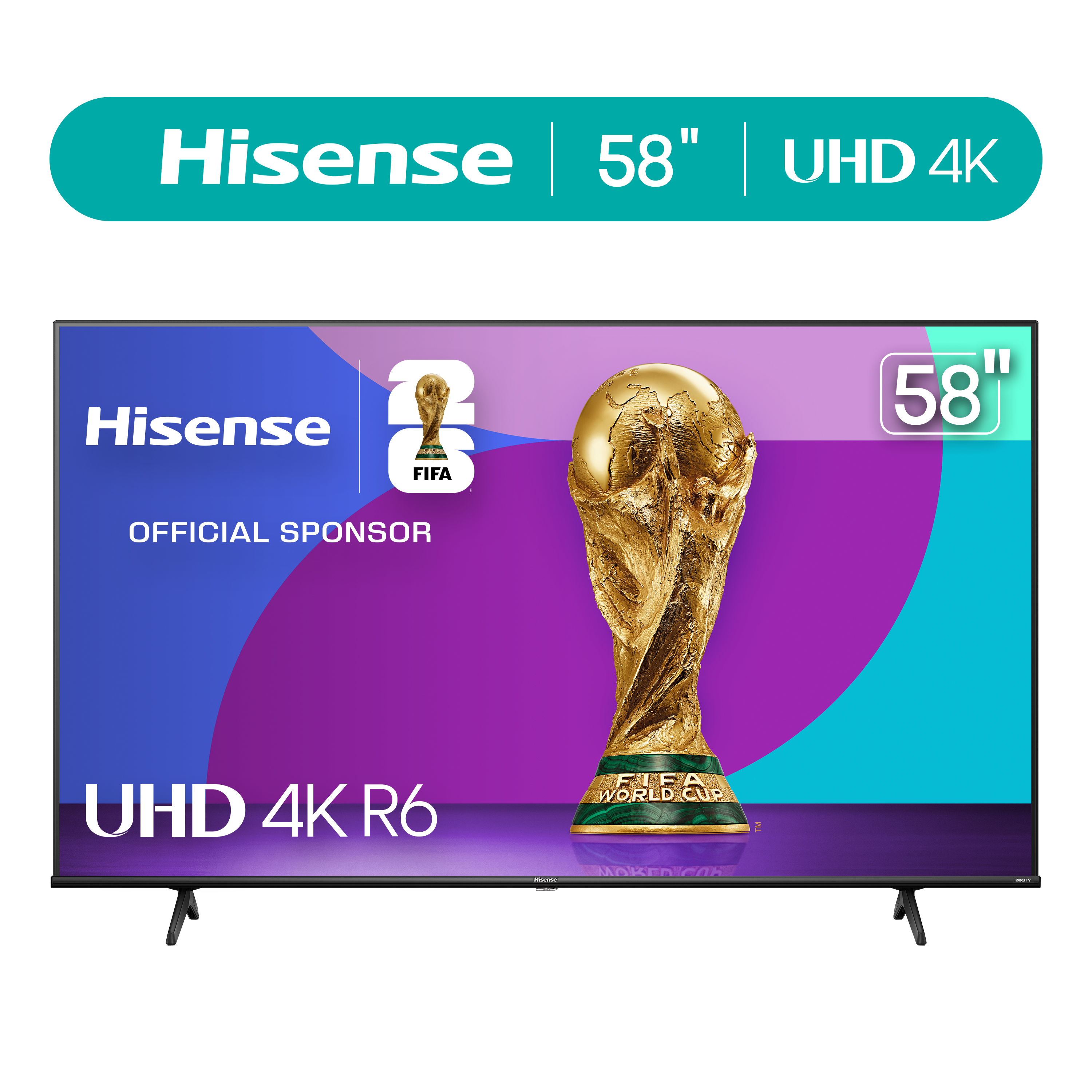Hisense 58" Class 4K UHD LED LCD Roku Smart TV HDR R6 Series 58R6E