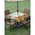 thumbnail image 4 of Outdoor Tablecloth with Umbrella Hole for Patio/Picnic/Party/Camping, Coastal Beach Waterproof Table Cloth Square Cover Washable, Summer Tropical Plants Ocean Sea Beige (60"x 60"), 4 of 9