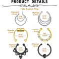 thumbnail image 2 of shiyou-Fake Piercings Fake Nose Ring Hoop Fake Lip Ring Fake Septum Ring Faux Nose Rings Double Hoops Clip on Nose Ring Fake Earring Hoops Fake Nose Piercing Fake Nose Stud Clip Earring Hoops, 2 of 4