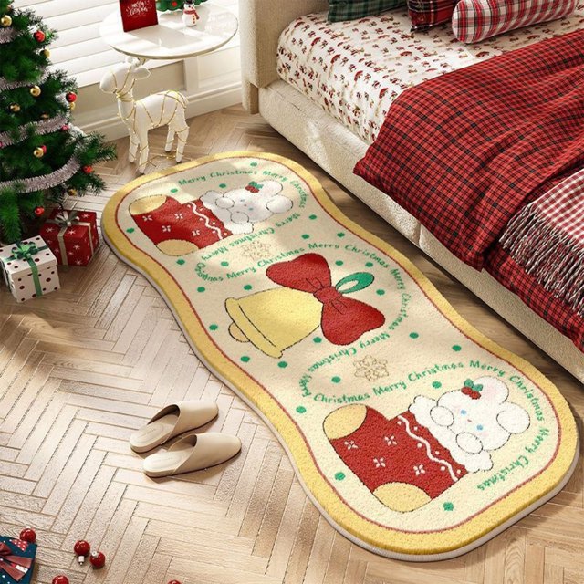 Xihbxyly Oferta Del Día Prime Solo Hoy Alfombra de Imitación de Cachemira con Dibujos Animados para Decoración Navideña, para El Hogar, Dormitorio, La Cama, La Habitación En La Que Se Puede Sentar o