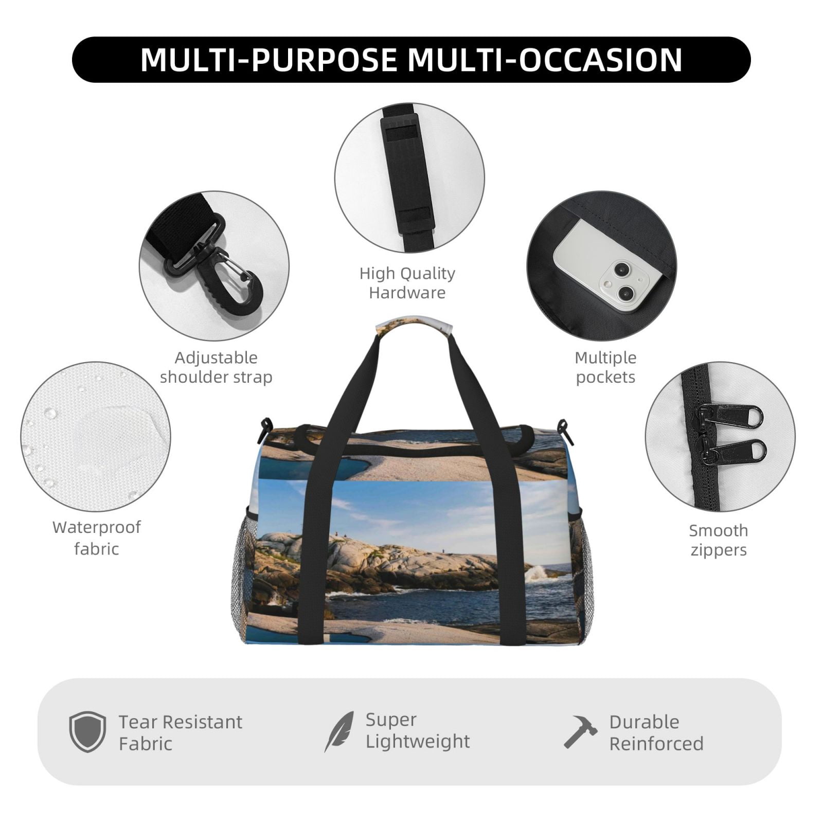 Fuzoiu Lighthouse Print Travel Duffle Bag,Carry On Tote Bags,Duffel Bag,Sport Gym Bag, Hospital Bag for Labor and Delivery, Overnight Bag,Luggage Bag