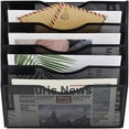 thumbnail image 3 of 5 Tier Wall File Holder Hanging Mail Organizer Metal Wall Mount Magazine Rack  Black, 3 of 7