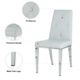 thumbnail image 2 of 2Pcs/Set Modern Simple Light Luxury Dining Chair Light Grey Chair Family Bedroom Stool Back PU Electroplated Chair Legs, Suitable For Kitchen Living Room Dining Room (set Of 2), 2 of 11