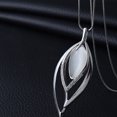 thumbnail image 6 of OPOLSKI Fashion Opal Leaf Long Chain Hollow Necklace Silver, 6 of 7
