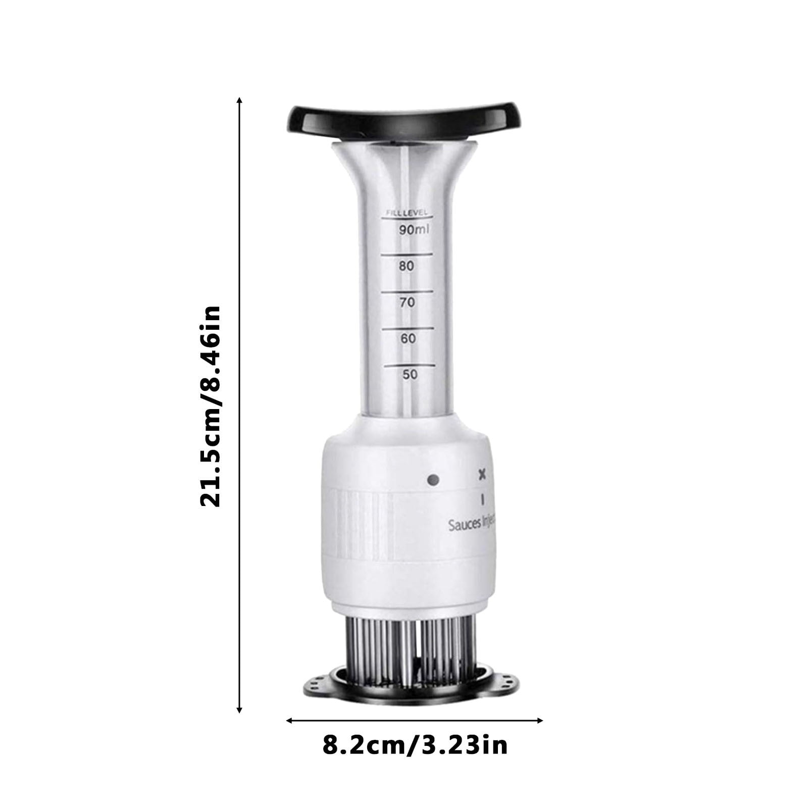 cpengpj 2-in-1 Stainless steel Marinade Meat Injector, Marinade Tenderizer Injector Needle Flavor Syringe Cooking Meat Poultry Turkey Chicken BBQ