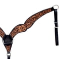 thumbnail image 6 of Hilason Horse Floral Hand Carved American Leather Breast Collar Headstall Brown, 6 of 7