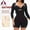 Black, variant on fartey Shapewear for Women Tummy Control Fajas Colombianas Stretch Long Sleeve Butt Lift Plus Size Bodycon Bodysuit Jumpsuit