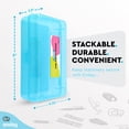 thumbnail image 3 of Plastic Pencil Box with Snap Closure Lids Blue, Small Utility Storage Crayon School and Office Supplies Case Organizer, Also Available in Glitter Pink, Purple, Green, Red and Grey, 1 Pc– By Enday, 3 of 7