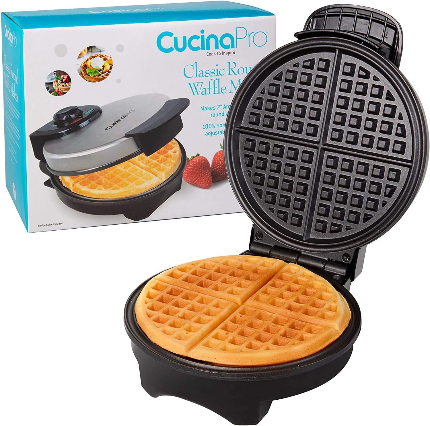 Cuisinart Non-Stick Round Classic Brushed Stainless Steel 1-Waffle