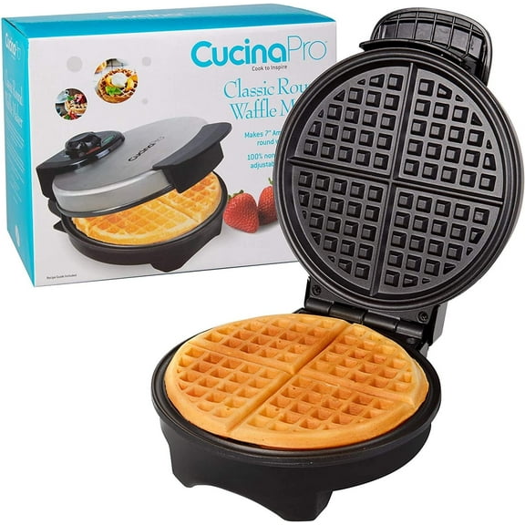 Cucina Pro Waffle Maker- Griddle Makes 7 Inch Thin, American Style Waffles for Breakfast - Non-Stick Waffler Iron with Adjustable Browning Control, Breakfast Gift, Easy to Use & Clean
