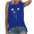 thumbnail image 2 of ALLLIST Blue Womens Tops Plus Size Sleeveless Floral Crew Neck Tank Tops Womens Tank Top M, 2 of 5