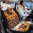 thumbnail image 2 of Garronmavis Two Piece Fuzzy Front Car Seat Covers Aztec Highland Cow Cars Seats Cover Fit for SUV,Sedan,Trucks Soft Car Seat Blanket Easy to Install, 2 of 7