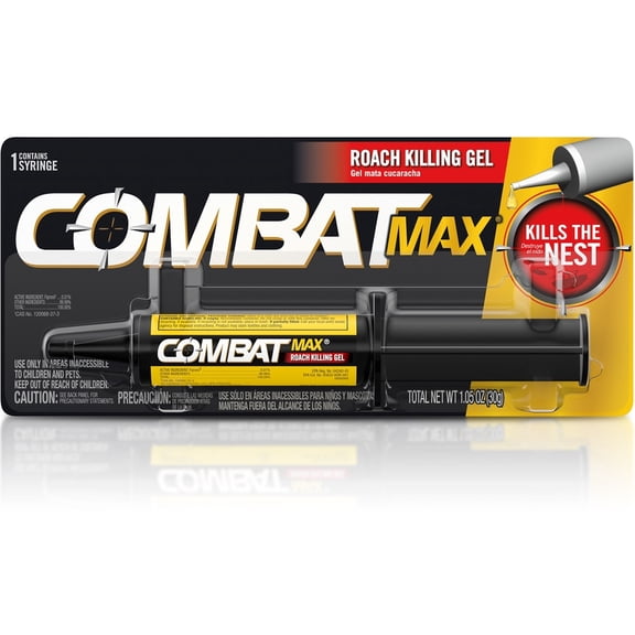 Combat Max Roach Killing Gel for Indoor and Outdoor Use, 2.1-Ounce Syringe