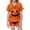 Orange, variant on ZHOGXU Leisure Halloween Themed Short Sleeve Pajama Set Pumpkin Printed Kids Girls Sleepwear Home Nights