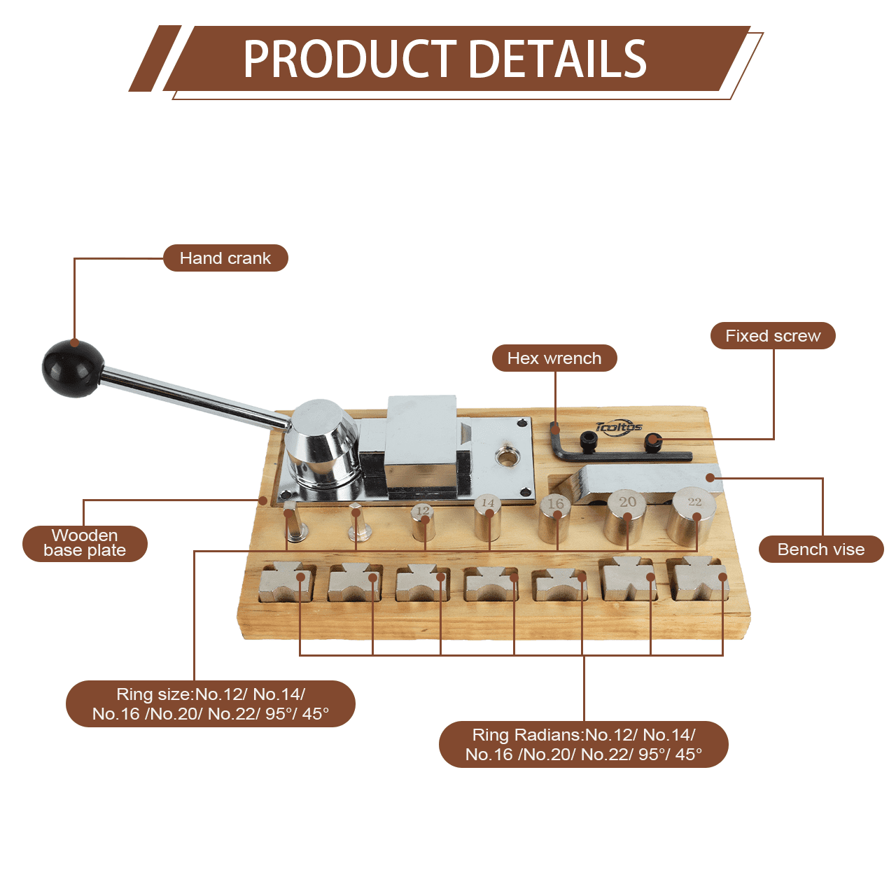 Ring Bending Tool Set for Jewelry Making, Multifunctional Ring Bender with Dies, DIY Crafting Machine for Rings, Earrings and Wire Forming