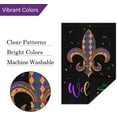 thumbnail image 5 of Mardi Gras Fleur de Lis Garden Flag 12.5x18 Double Sided Vertical, Burlap Small Welcome New Orleans Garden Yard House Flags Carnival Celebration Decor (ONLY FLAG), 5 of 6