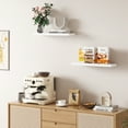 thumbnail image 4 of 16.5 in Solid Wood Floating Shelves Wall Mounted Shelves, White Wash Color, Set of 2, 4 of 7