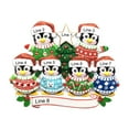 thumbnail image 4 of Personalized Penguin Family of 6 Christmas Ornaments 2024 - Customized Cute Penguins in a Sweater, 4 of 10