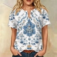 thumbnail image 6 of Womens Summer Short Sleeve Tops Basic Henley Neck Button Down Blouses Flowy Tunic Shirts Trendy Outfits with Pocket, 6 of 6