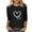 Black 1, variant on ABATAB Plus Size Womens 3/4 Sleeve V Neck T Shirts Valentina's Day Spring Shirts Love Heart Printed Gift Casual Tees Clothes