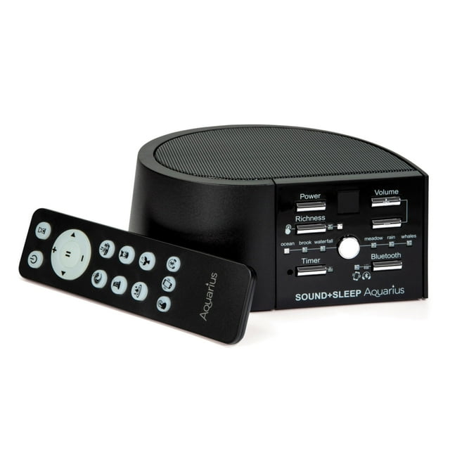 Adaptive Sound Technologies Sound + Sleep Aquarius Aquatic Noise Machine - White Noise Machine - Non-Looping Water Sounds for Sleep & Relaxation - with Timer & Headphone Jack - Bla