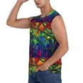 thumbnail image 3 of Lsque Pride Rainbow Print Men's Cotton Blend Sleeveless Muscle Shirts (S-3XL)- Moisture Wicking, Odor Protection, UPF 30+,3X-Large, 3 of 8