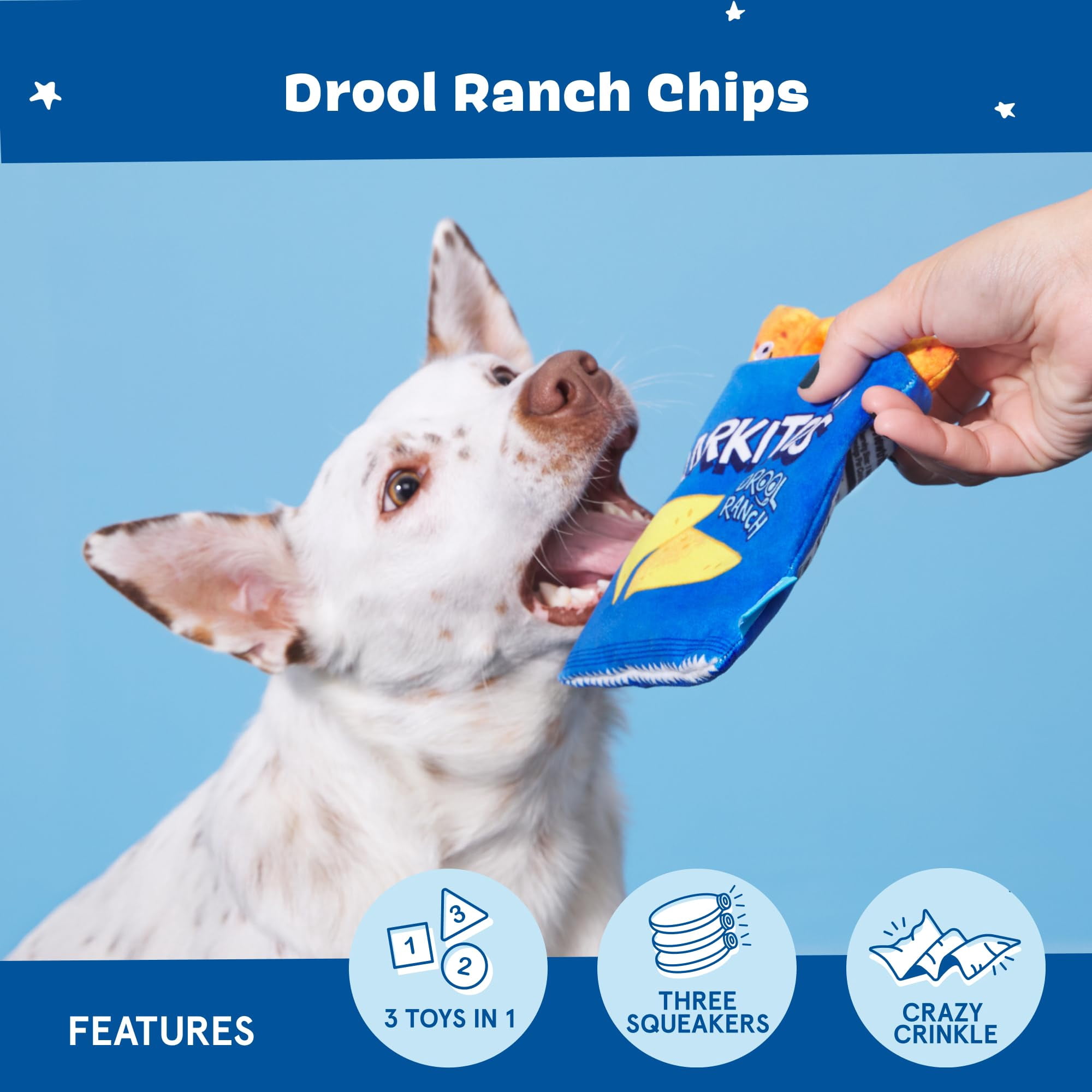 Bark Retail 111565 Drool Ranch Chips Holiday Plush Dog Toy - Extra Small & Small