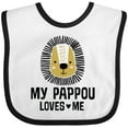 thumbnail image 3 of Inktastic My Pappou Loves Me Grandson Lion Boys Baby Bib, 3 of 4